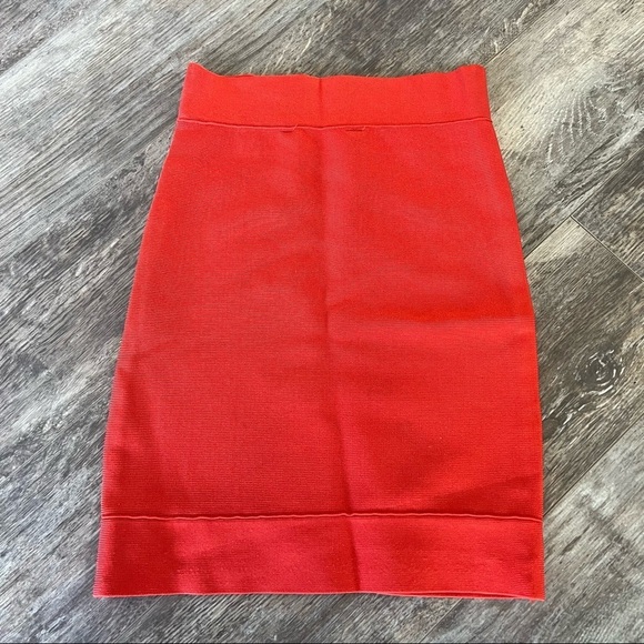 BCBG Max Azria “Simone” Bodycon Mini Skirt - Bright Orange - Picture 1 of 4